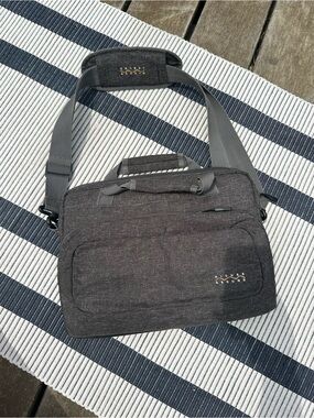 Men's Black/Charcoal Messenger Bag with Adjustable Strap